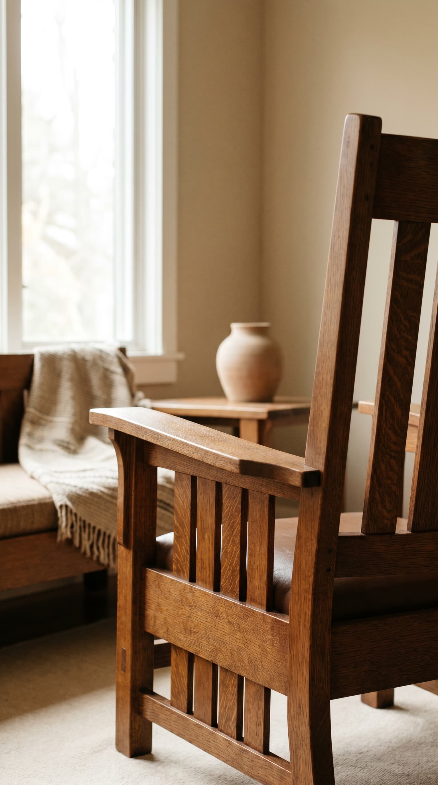 Featured image for Mission Oak Furniture Identification: How to Recognize Quarter-Sawn Oak and Exposed Joinery