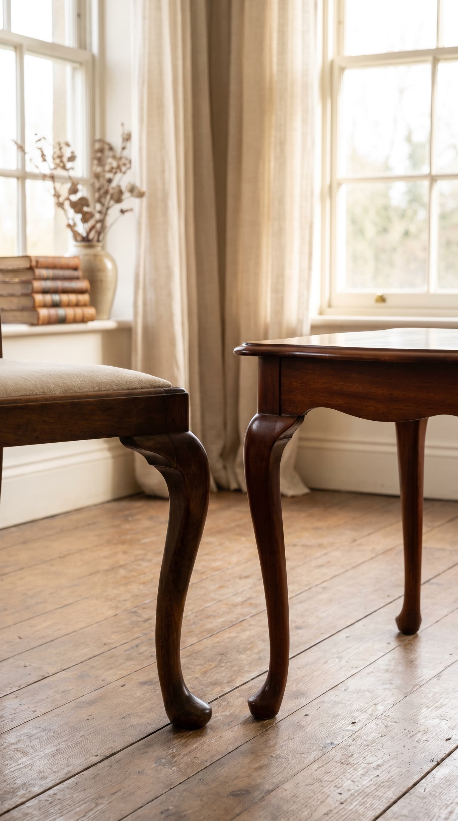 Featured image for Queen Anne Furniture Style: How to Identify Cabriole Legs and Curved Forms